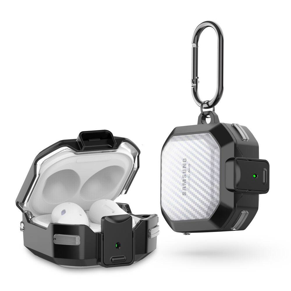 Czarne etui Tech-Protect X-Carbo dla Samsung Galaxy Buds