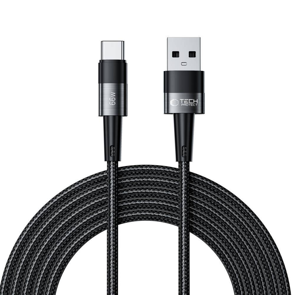 Kabel USB-C Tech-Protect UltraBoost na tle szarego tła