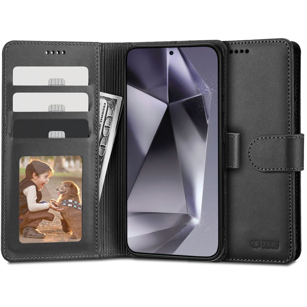 Etui Tech-Protect Wallet Samsung Galaxy S24+ Plus Black Case zamknięte