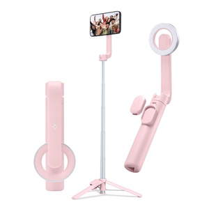 Kijek Spigen S570w Magsafe Bluetooth Selfie Stick Tripod Misty Rose