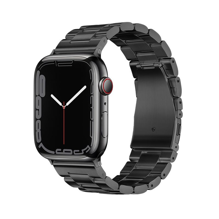 FORCELL F-DESIGN FA10 pasek ze stali nierdzewnej do APPLE Watch 42 / 44 / 45 / 49 mm czarny