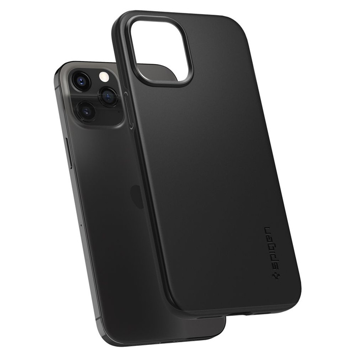 Etui SPIGEN iPhone 12 / 12 Pro Thin Fit Black Czarne Case