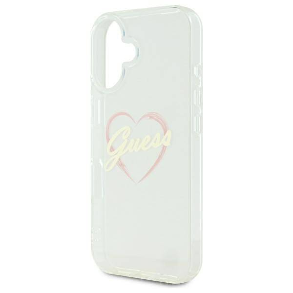 Etui Guess iPhone 16 plus 6.7" przeźroczysty/transparent hardcase IML Heart