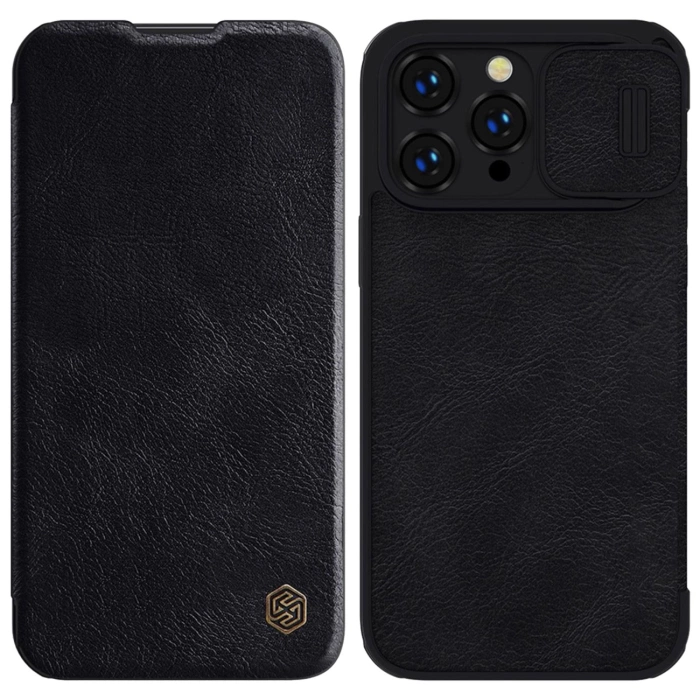 Etui skórzane Nillkin Qin Pro Leather Case do iPhone 14 Pro (czarne)