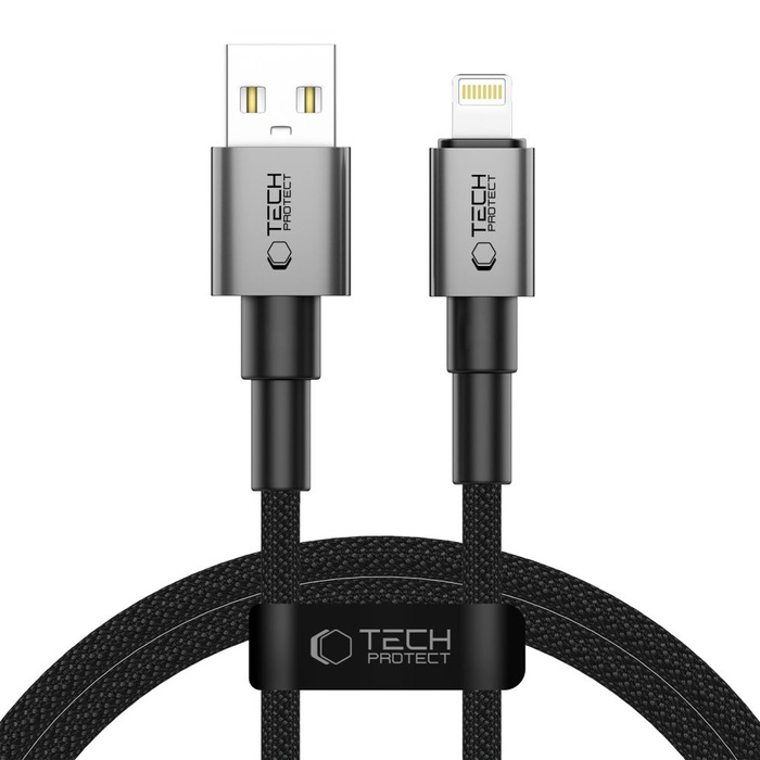 TECH-PROTECT ULTRABOOST DNA LIGHTNING CABLE 15W/2.4A 100CM IRON GREY