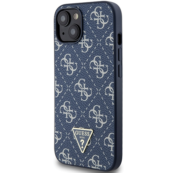 Etui Guess GUHCP15SPG4GPB iPhone 15 / 14 / 13 6.1" niebieski/blue hardcase 4G Triangle Metal Logo Case