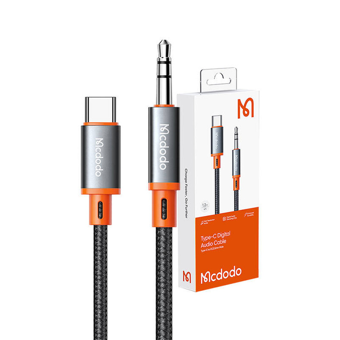 Kabel Mcdodo CA-0820 USB-C do mini jack 3.5mm AUX, 1.2m (czarny)