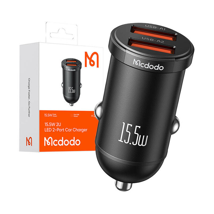 Ładowarka samochodowa Mcdodo CC-2950, 2x USB, 15.5W (czarna)