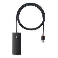 [PO ZWROCIE] Baseus Lite Series HUB adapter USB-A do 4xUSB-A 3.0 5Gb/s czarny (WKQX030101)