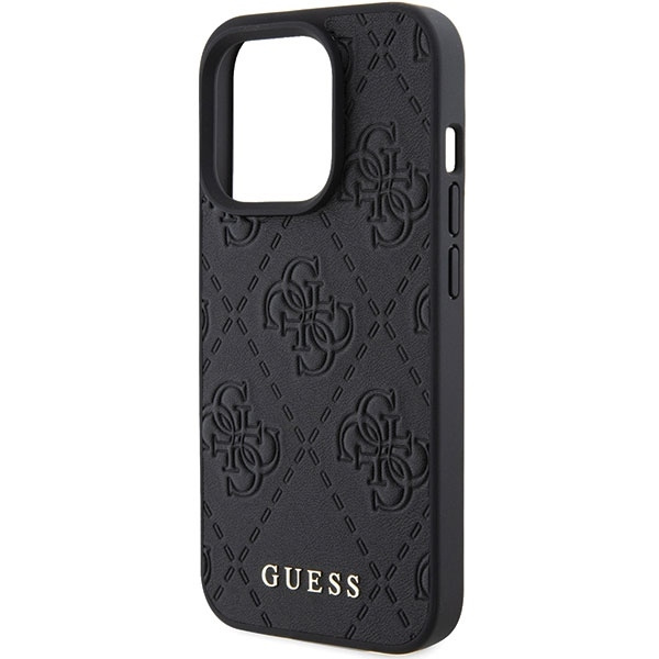 Etui Guess GUHCP15XP4EPMK iPhone 15 Pro Max 6.7" czarny/black hardcase Leather 4G Stamped Case