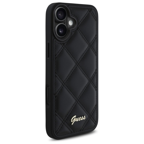 Etui Guess iPhone 16 Plus 6.7" czarny/black hardcase Quilted Metal Logo