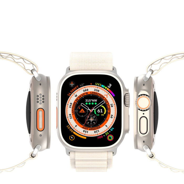 Sportowy pasek ze sprzączką do Apple Watch Ultra / 8 / 7 / 6 / SE / 5 / 4 / 3 / 2 / 1 (42, 44, 45, 49 mm) Dux Ducis Strap GS Version - biały