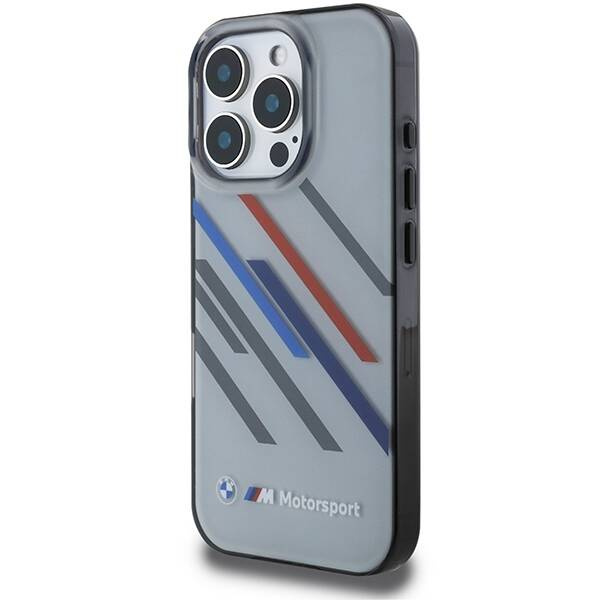 Etui BMW iPhone 16 Pro Max 6.9" szary/grey hardcase Motosport IML Random Stripes