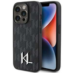 Etui Karl Lagerfeld KLHCP15LPKLPKLK iPhone 15 Pro 6.1" czarny/black hardcase Leather Monogram Hot Stamp Metal Logo Case