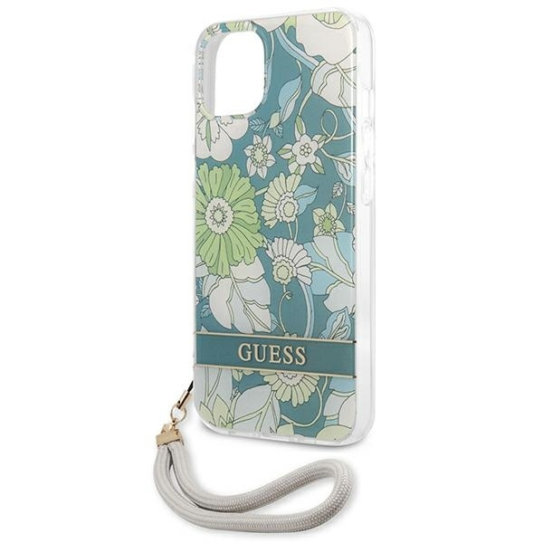 Etui GUESS Apple iPhone 13 Mini Flower Strap Zielony Hardcase