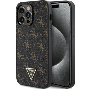 Etui Guess GUHCP15LPG4GPK iPhone 15 Pro 6.1" czarny/black hardcase 4G Triangle Metal Logo Case