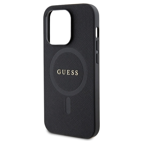 Etui Guess GUHMP14LPSAHMCK iPhone 14 Pro 6.1" czarny/black hardcase Saffiano MagSafe Case