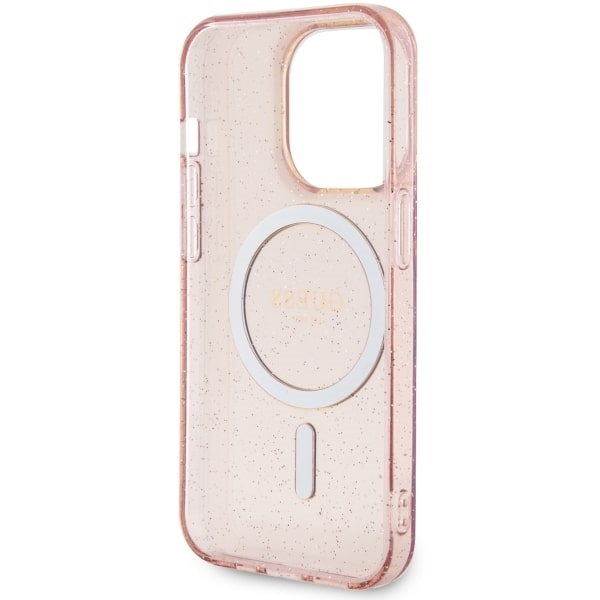 Etui Guess GUHMP14LHCMCGP iPhone 14 Pro 6.1" różowy/pink hardcase Glitter Gold MagSafe Case