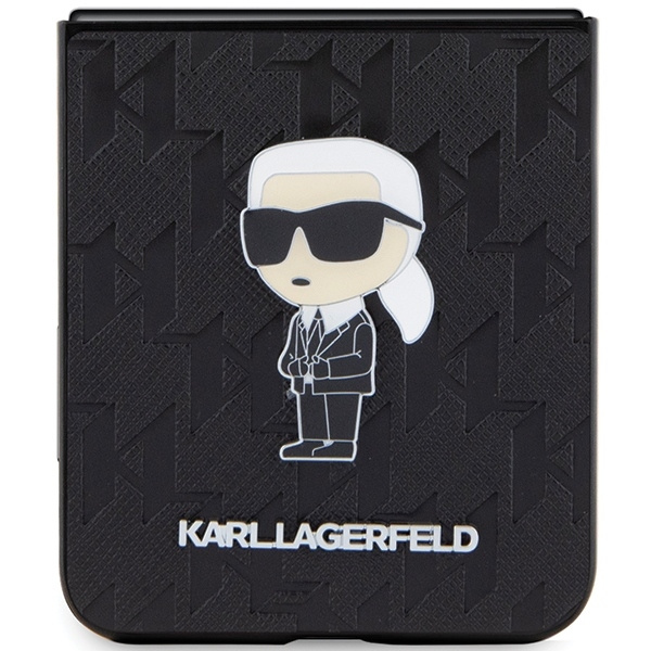 Etui Karl Lagerfeld KLHCZF5SAPKINPK Galaxy Z Flip 5 F731 hardcase czarny/black Saffiano Monogram Ikonik Pin