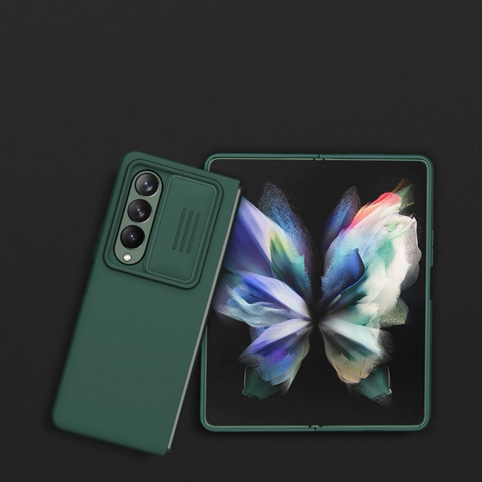 Nillkin CamShield Silky Silicone Case etui Samsung Galaxy Z Fold 4 silikonowy pokrowiec z osłoną na aparat zielone