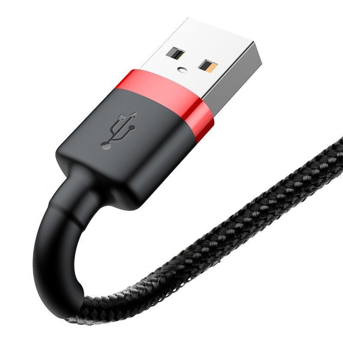 Kabel Lightning USB BASEUS Cafule 2,4A 1m czarno-czerwony