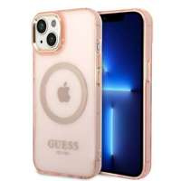 Guess GUHMP14MHTCMP iPhone 14 Plus 6,7" różowy/pink hard case Gold Outline Translucent MagSafe