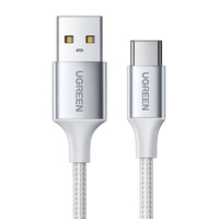 Niklowany kabel USB-C QC3.0 UGREEN 1,5m z aluminiową wtyczką biały