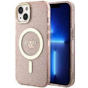 Etui Guess GUHMP14MHCMCGP iPhone 14 Plus 6.7" różowy/pink hardcase Glitter Gold MagSafe Case