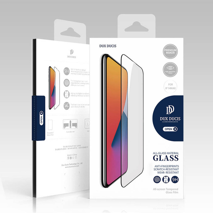 Dux Ducis 10D Tempered Glass wytrzymałe szkło hartowane 9H na cały ekran z ramką iPhone 14 Plus czarny (case friendly)