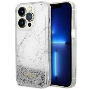 Etui Guess GUHCP14XLCSGSGH iPhone 14 Pro Max 6.7" biały/white hardcase Liquid Glitter Marble Case