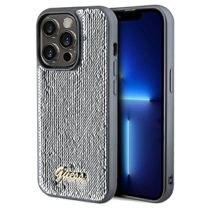 Etui Guess GUHCP14XPSFDGSS iPhone 14 Pro Max 6.7" srebrny/silver hardcase Sequin Script Metal Case