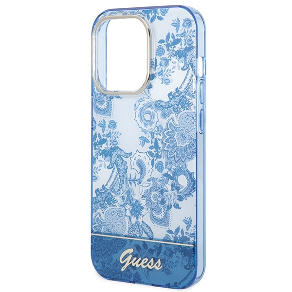 Etui GUESS Apple iPhone 14 Pro Porcelain Collection Niebieski Hardcase