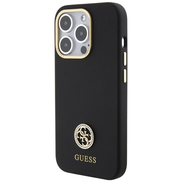 Guess GUHCP15XM4DGPK iPhone 15 Pro Max 6.7" czarny/black hardcase Silicone Logo Strass 4G