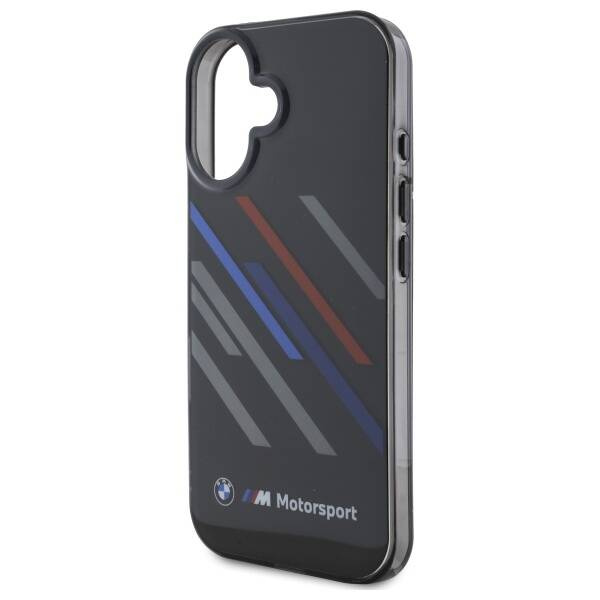 Etui BMW iPhone 16 6.1" czarny/black hardcase Motosport IML Random Stripes