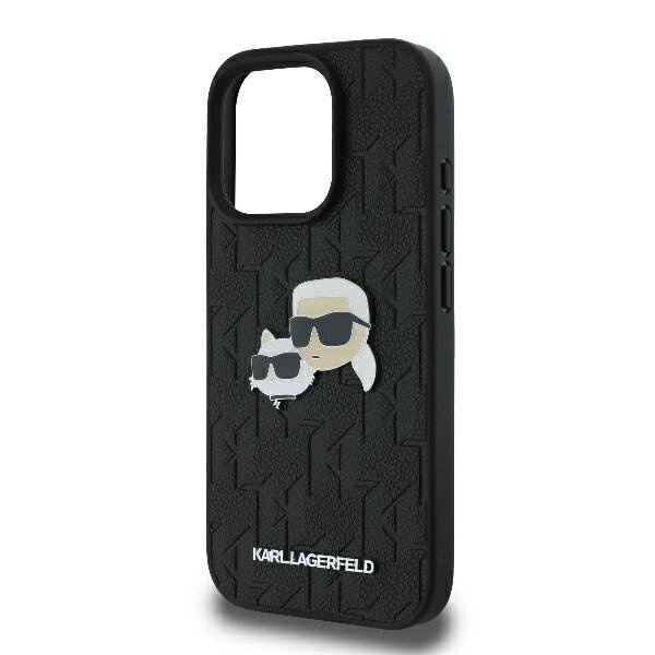 Etui Karl Lagerfeld iPhone 16 Pro Max 6.9" czarny/black hardcase Monogram Karl&Chaoupette Head Pin