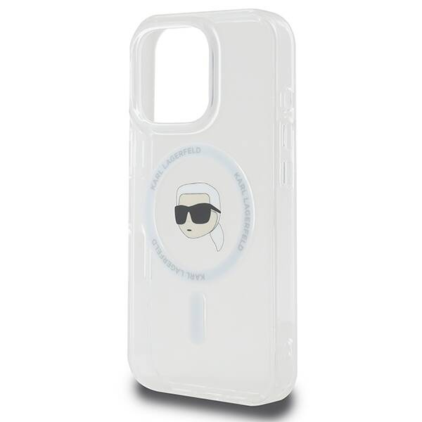 Etui Karl Lagerfeld iPhone 16 Pro Max 6.9" biały/white hardcase IML Metal Karl Head MagSafe