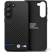 Etui BMW BMHCS23L22NBCK S23 Ultra S918 czarny/black Leather Carbon Case