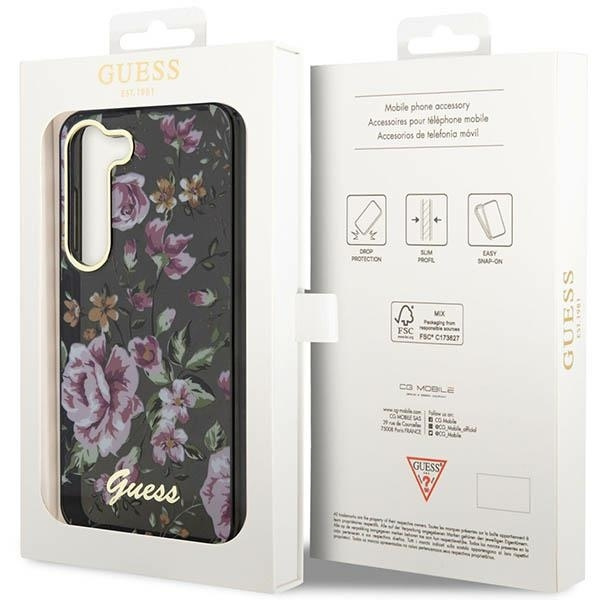 Etui Guess GUHCS23MHCFWSK S23 Plus S916 czarny/black hardcase Flower Collection Case