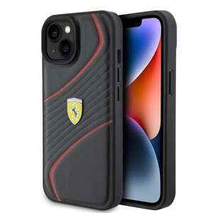 Etui Ferrari FEHCP15SPTWK iPhone 15 6.1" czarny/black hardcase Twist Metal Logo Case