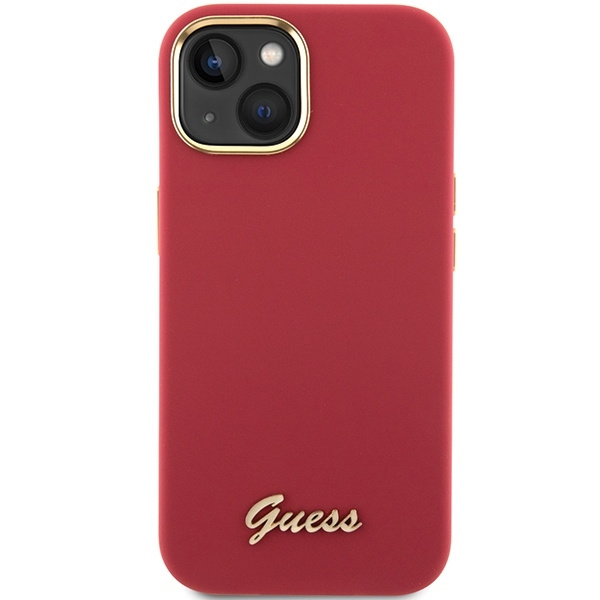 Etui Guess GUHCP15SSMBSLM iPhone 15 6.1" magenta hardcase Silicone Script Metal Logo & Frame Case