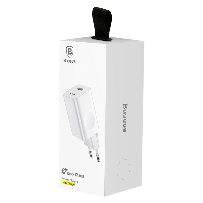 Baseus Charging Quick Charger ładowarka sieciowa zasilacz EU adapter USB Quick Charge 3.0 QC 3.0 24W biały (CCALL-BX02)