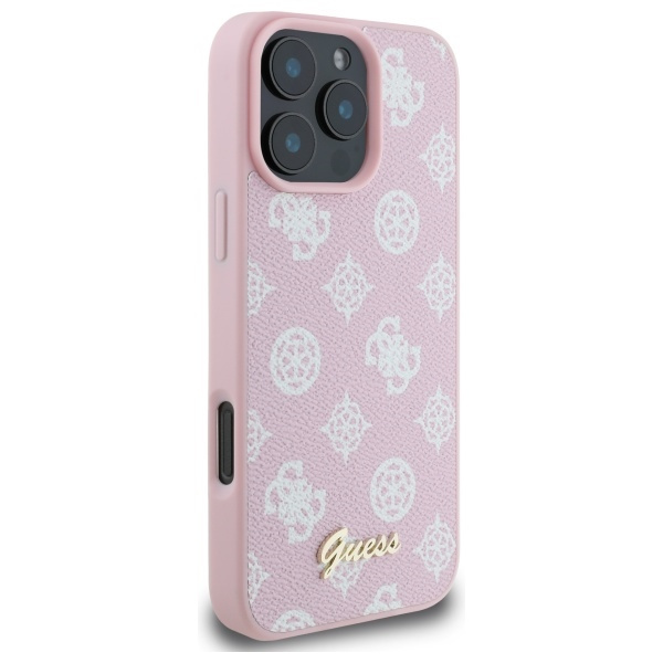 Etui Guess iPhone 16 Pro Max różowy/pink HC MagSafe PU Peony Script