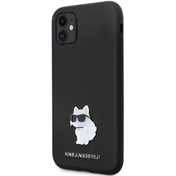 Etui Karl Lagerfeld KLHCN61SMHCNPK iPhone 11 / Xr 6.1" czarny/black hardcase Silicone C Metal Pin