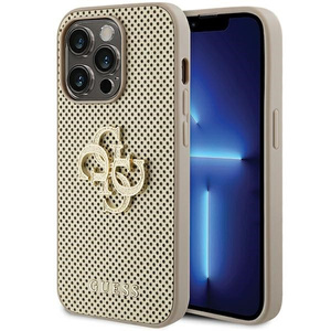 Etui Guess GUHCP15LPSP4LGD iPhone 15 Pro 6.1" złoty/gold hardcase Perforated 4G Glitter Case