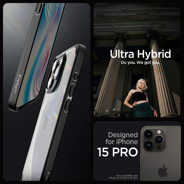 Etui Spigen Ultra Hybrid iPhone 15 Pro Matte Black