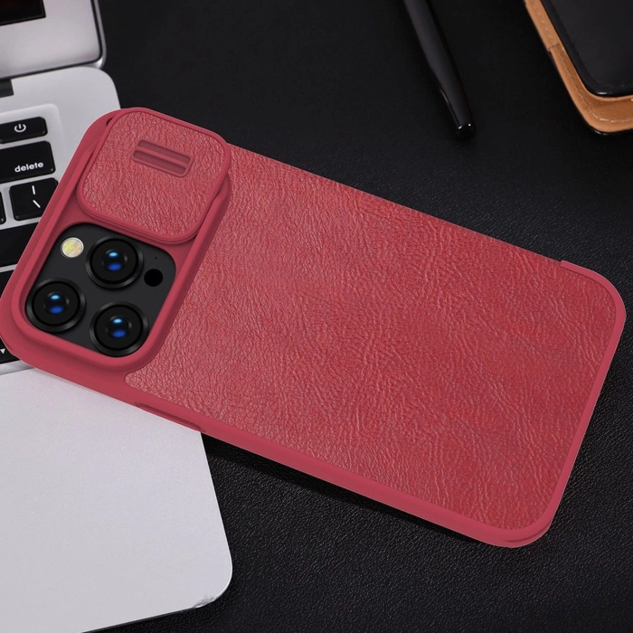 Etui skórzane Nillkin Qin Pro Leather Case do iPhone 14 Pro (czarne)