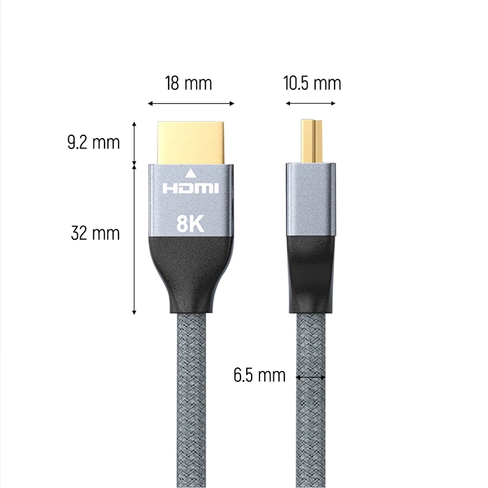 [PO ZWROCIE] Wozinsky kabel HDMI 2.1 8K 60 Hz 48 Gbps / 4K 120 Hz / 2K 144 Hz 5 m srebrny (WHDMI-50)