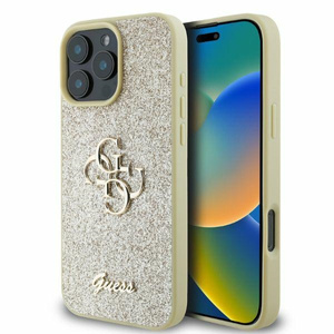 Etui Guess iPhone 16 Pro Max 6,9" złoty/gold HC Fixed Glitter Big 4G