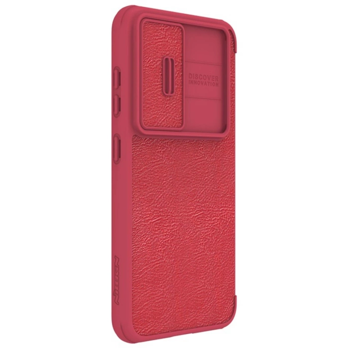 Nillkin Qin Leather Pro Case etui Samsung Galaxy S23+ pokrowiec z klapką osłona na aparat czerwone