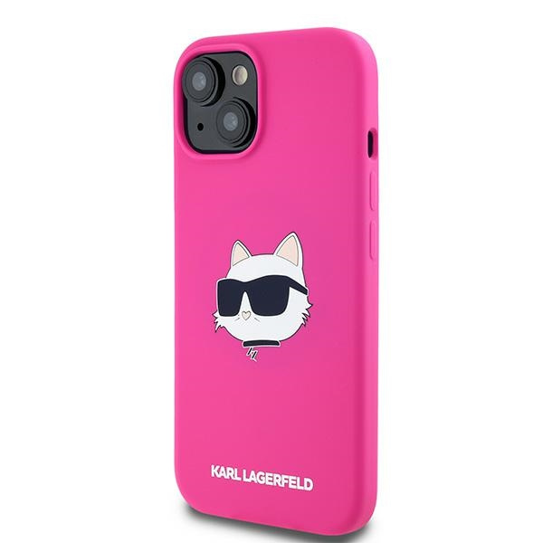 Etui Karl Lagerfeld KLHMP15SSCHPPLF iPhone 15 / 14 / 13 6.1" różowy/fuschia hardcase Silicone Choupette Head MagSafe